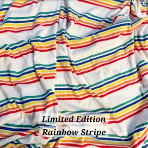 Italiaanse windhond ribgebreide pyjama Rainbow stripe