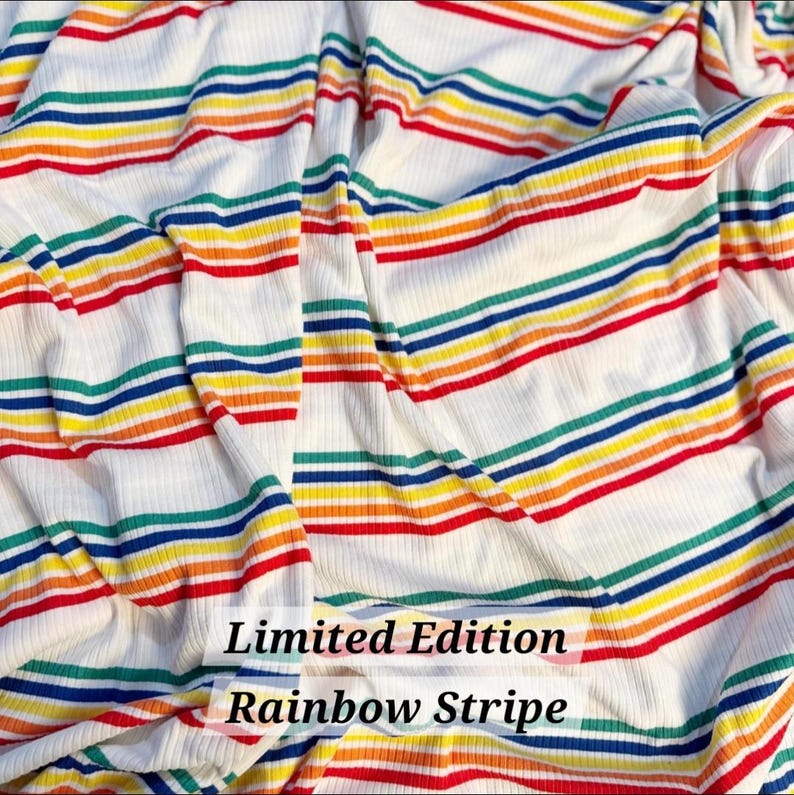 Italiaanse windhond ribgebreide pyjama Rainbow stripe