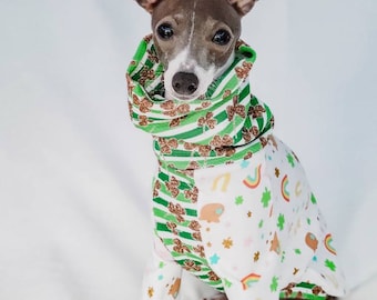 Italian Greyhound Holiday Cotton Knit Pjs