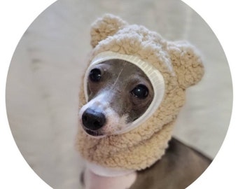 Bear-y adorable Bear&Bunny Snood Hat for Italian Greyhounds and small Breeds