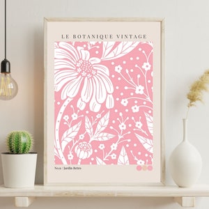 Pink Floral Vintage Print - William Morris print inspired - Pastel print vintage design, 1930s art deco, perfect for gallery wall prints