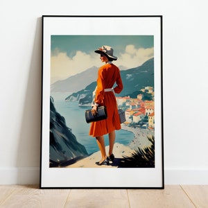 Vintage Fashion Poster - &#39;Own It&#39; - Stylish Italian Woman - 1940s, 1950s, Italian riviera, Italian fashion - Ready to print Digital download
