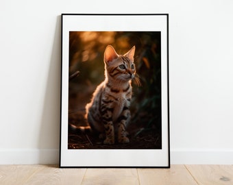 Bengal Kitten Portrait: 'Innocent' Photographic Art (Digital Download)