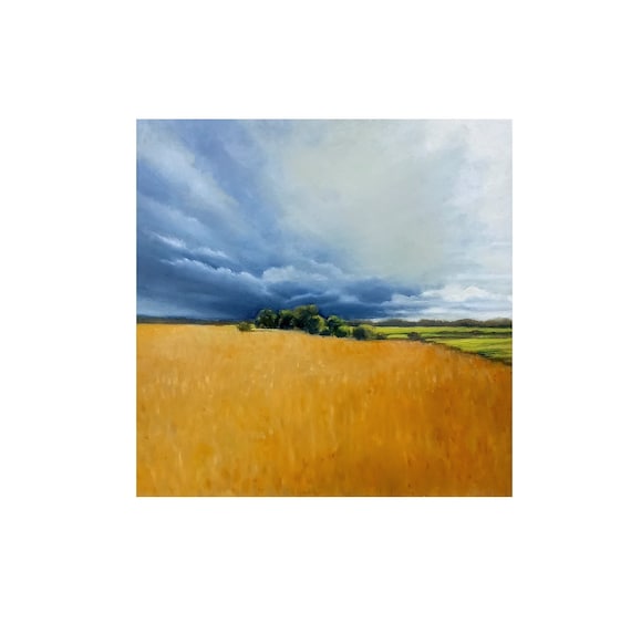 油絵 絵画 【空と雲の麦畑】 油絵 絵画 【空と雲の麦畑】