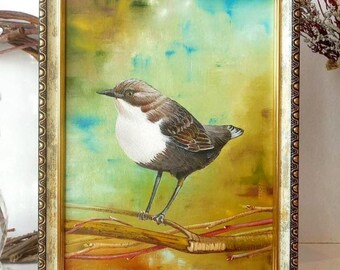 Original Bird Painting, Animal Wall Art, Home Decor  6"x 8"