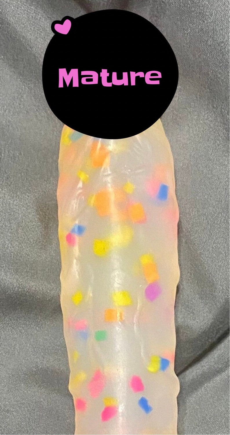 Orlena Realistic Silicone Dildo Transparent Confetti with suction cup