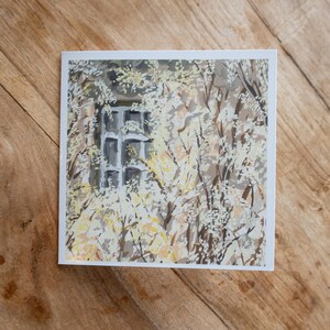 Floral Greeting Card - Wisteria Cottage - British Countryside Flowers Series - Botanical Gouache Art - Tasmanian Artist