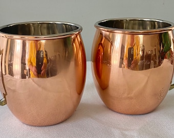 Vintage Copper/Brass Moscow Mule Mug Set