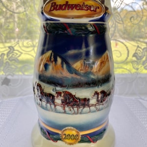 Vintage Budweiser Collectible Beer Stein 2000 &quot;Holiday in the Mountains&quot; CS416