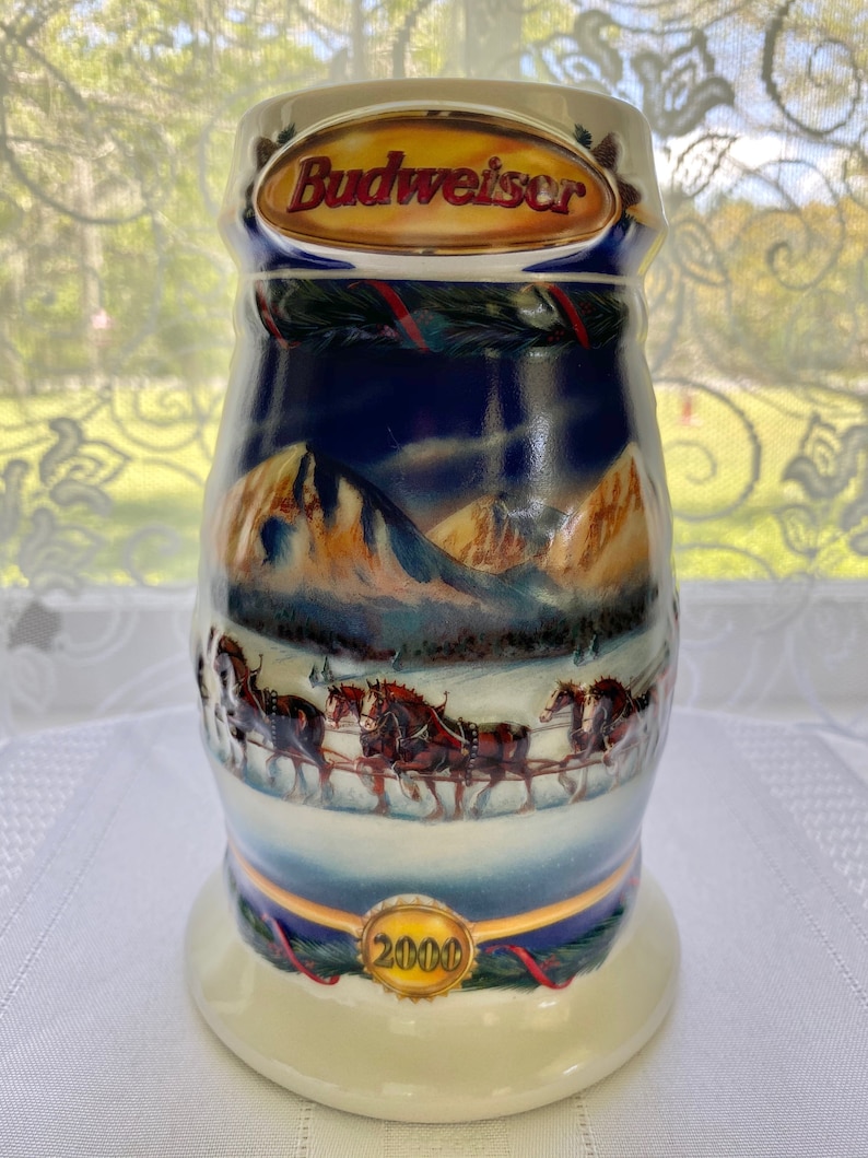 Vintage Budweiser Collectible Beer Stein 2000 Holiday in Etsy