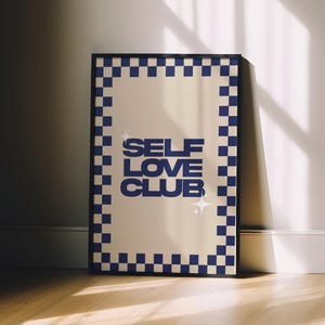 Self Love Club Print Poster | Wall Art | Retro | Typo Print | Home Decor | Wall Print