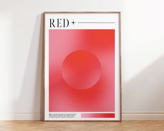 Red Aura Print Poster | Abstract Print | Gradient Print | Retro Print | Tranquil | Spiritual Energy Print | Modern Art | Living Room