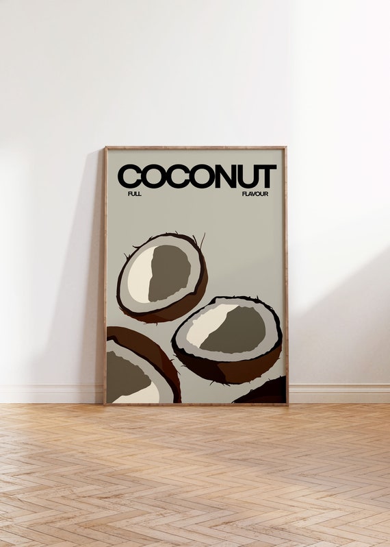 Coconuts Print Wall Art Retro Typo Print Home Decor - Etsy