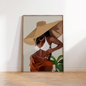 Black Afro Women Body Art | Physical Print | Wall Art  | Black owned Print | Wall Print | House decor, home decor, physical print, culture