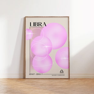 Libra  Zodiac Sign Poster Print | Astrology | Star Sign  | Libra Horoscope | Air Sign Wall Decor | Art Print