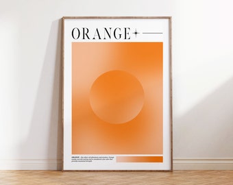 Orange Aura Print Poster | Abstract Print | Gradient Print | Retro Print | Tranquil | Spiritual Energy Print | Modern Art | Living Room