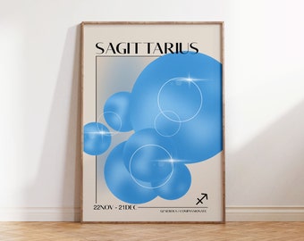 Sagittarius  Zodiac Sign Poster Print | Astrology | Star Sign  | Sagittarius Horoscope | Fire Sign Wall Decor | Art Print