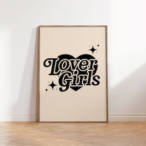 Lover Girls Poster | Wall Art | Retro | Typo Print | Home Decor | Wall Print