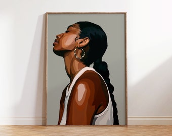 Black Art | Physical Print | Wall Art | Black Woman | Black owned Print | Wall Print | House decor [Frame Not Included]