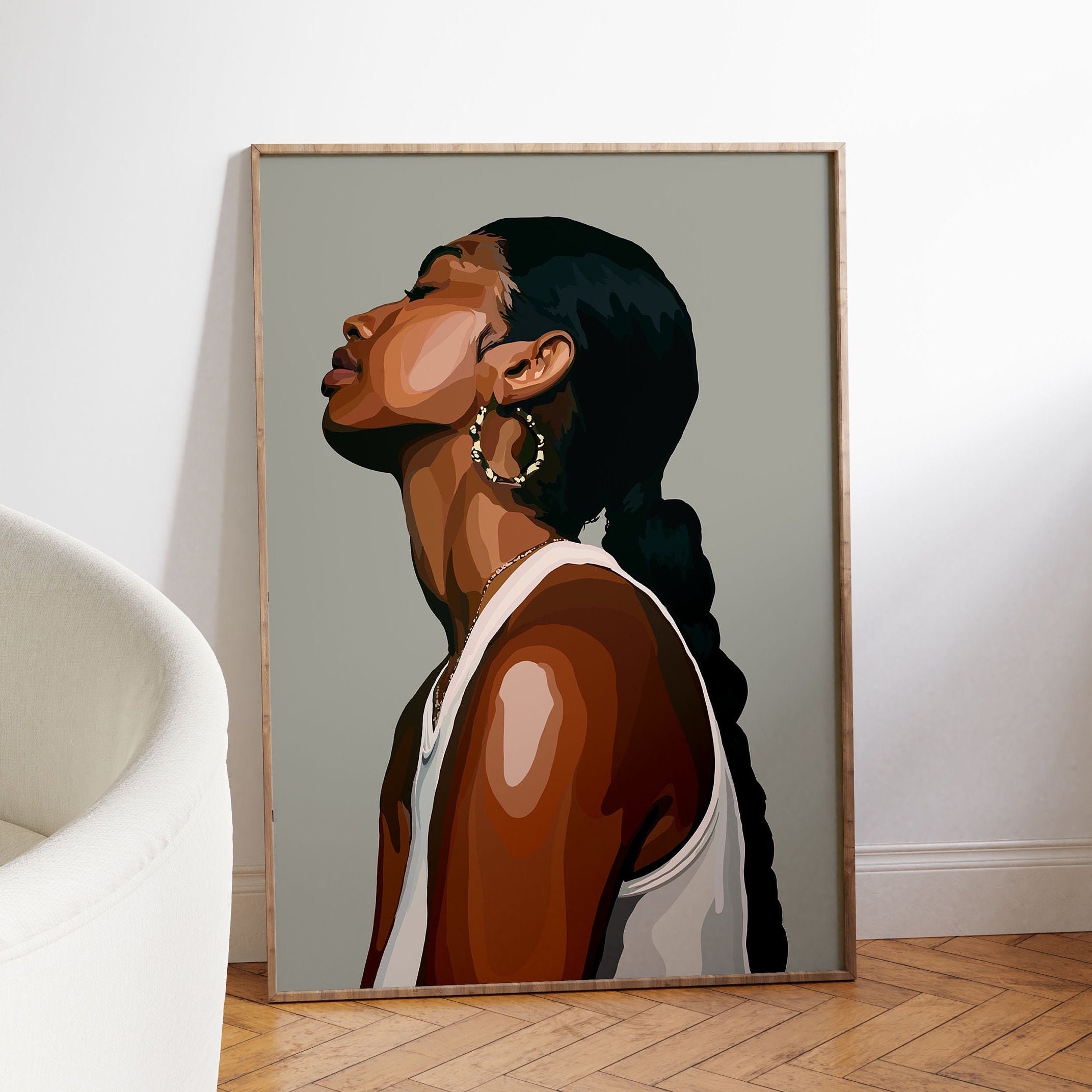 Black Art Physical Print Wall Art Black Woman Black Owned Print Wall Print  House Decor frame Not Included 