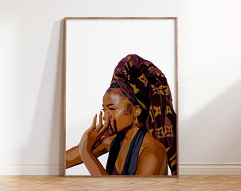 Black Art Poster | Physical Print | Wall Art | Black Woman | Black owned Print | Wall Print | House decor [Frame Not Included]