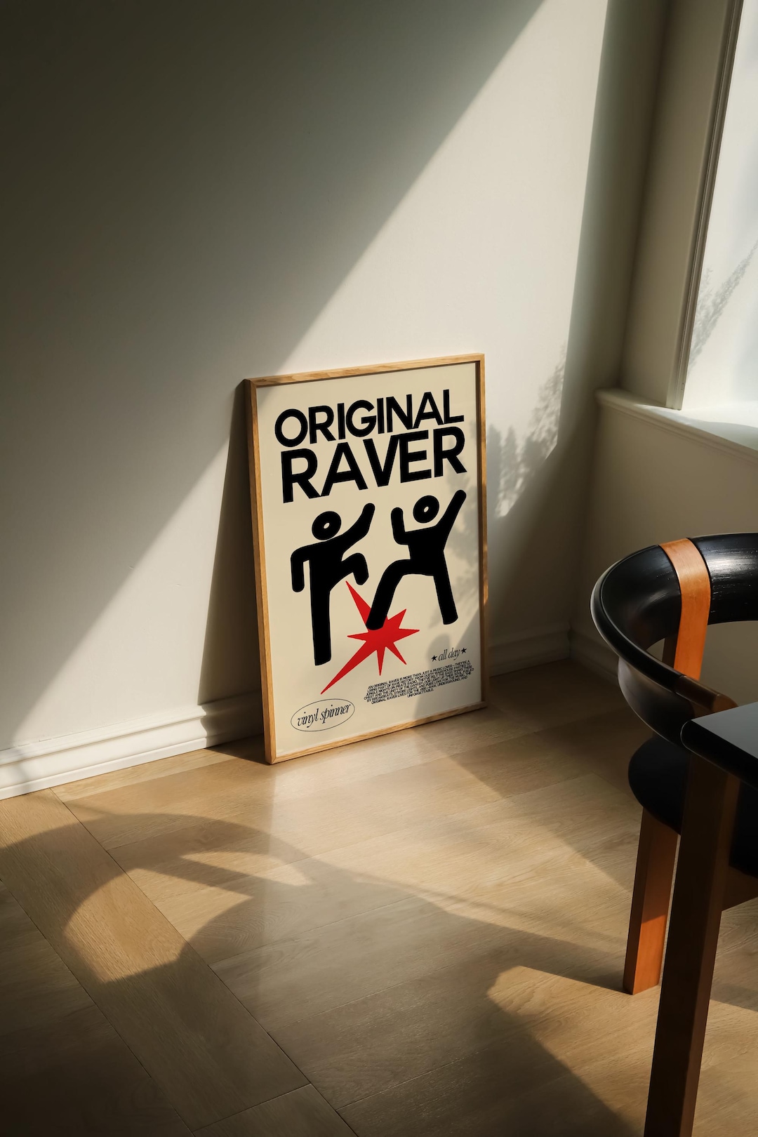 Retro Raver Original Raver – Retro Dance Art Print, 90s Rave Culture, Bassy and ...