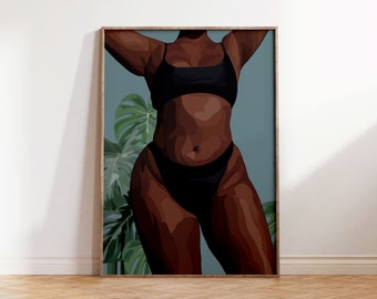 Black Woman Body Art Poster | Physical Print | Wall Art | Black Woman | Black owned Print | Wall Print | House decor [Frame Not Included]