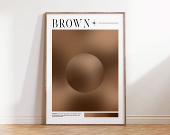 Brown Aura Print Poster | Abstract Print | Gradient Print | Retro Print | Tranquil | Spiritual Energy Print | Modern Art | Living Room