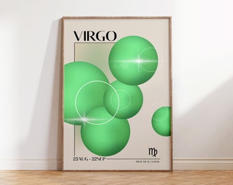 Virgo  Zodiac Sign Poster Print | Astrology | Star Sign  | Virgo Horoscope | Earth Sign Wall Decor | Art Print