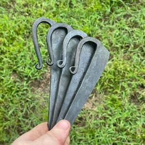Roman style tent pegs (Stock Set) hand forged for medieval reenactment camping