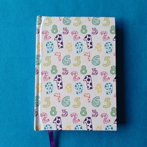 Numbers A6 notebook. Numbers pocket notebook. Numbers small notebook.