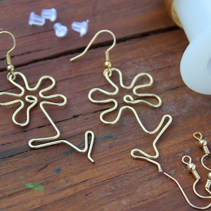 Wire Flower Earrings