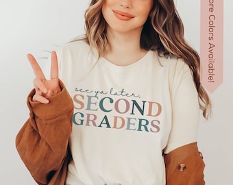 Last Day of School Second Grade Teacher Shirt, Teacher Squad TShirt for 2nd Graders, End of Year Matching Second Grade Crew, Teacher Gift