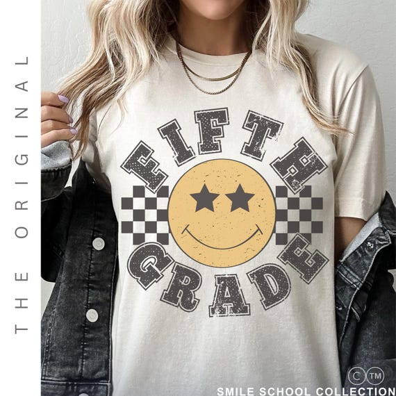 Retro Fifth Grade Teacher Shirt, 5th Grade Teacher Tee, First Day of School Matching TShirt, New Teacher Gift, Teacher Squad, Vintage