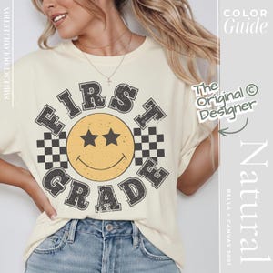 Retro First Grade Teacher Shirt, 1st Grade Teacher Tee, First Day of School Matching TShirt, New Teacher Gift, Teacher Squad, Vintage image 5