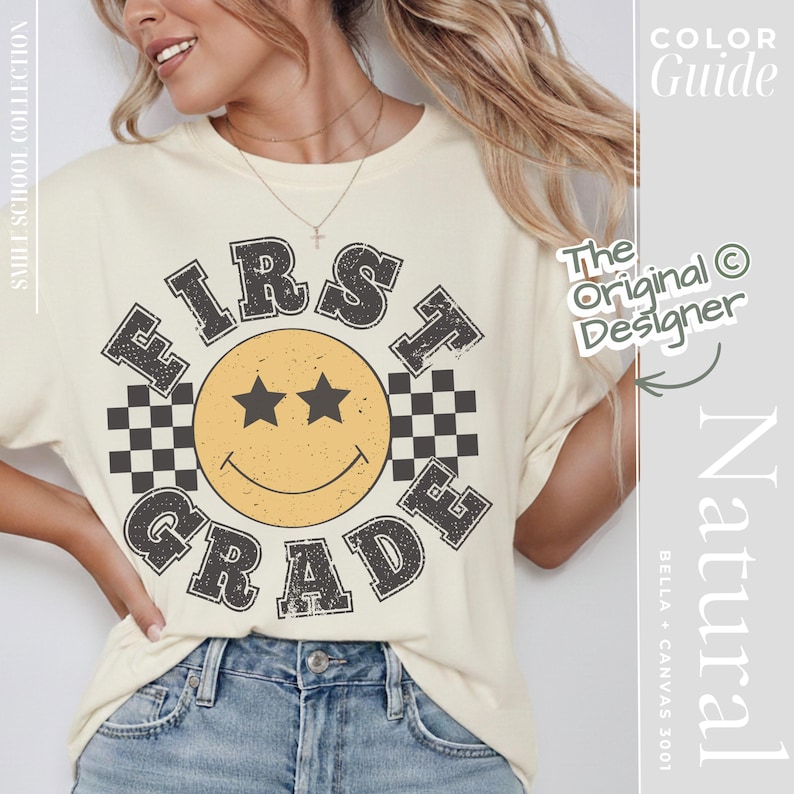 Retro First Grade Teacher Shirt, 1st Grade Teacher Tee, First Day of School Matching TShirt, New Teacher Gift, Teacher Squad, Vintage image 5