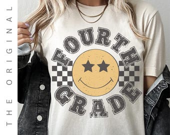 Retro Fourth Grade Teacher Shirt, 4th Grade Teacher Tee, First Day of School Matching TShirt, New Teacher Gift, Teacher Squad, Vintage