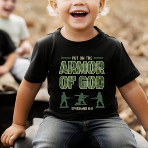 Rüstung Gottes Christliches Hemd für Jungen, Religiöses T-Shirt für Kind, Kirche T-Shirt für Kinder, Bibel-Vers-Shirts, Hemden für Kinder, Jesus