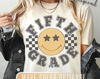 Retro Fifth Grade Teacher Shirt, 5th Grade Teacher Tee, First Day of School Matching TShirt, New Teacher Gift, Teacher Squad, Vintage