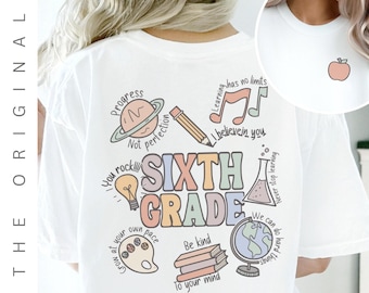 Personalized Sixth Grade Teacher Shirt, Custom 6th Grade Shirts, Elementary Teacher Tees, New Teacher Gifts & Teacher Appreciation Squad