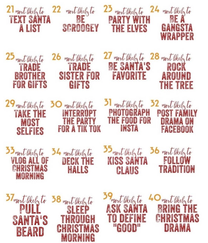 Family Christmas Shirts Most Likely To Funny Christmas Etsy