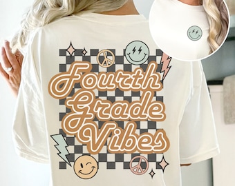 Retro Fourth Grade Teacher Shirt, 4th Grade Teacher, First Day of School Matching TShirt, New Teacher Gift, Teacher Squad, Vintage
