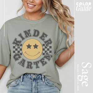 Retro Kindergarten Grade Teacher Shirt, Kinder Grade Tee, First Day of School Matching TShirt, New Teacher Gift, Teacher Squad, Vintag image 3