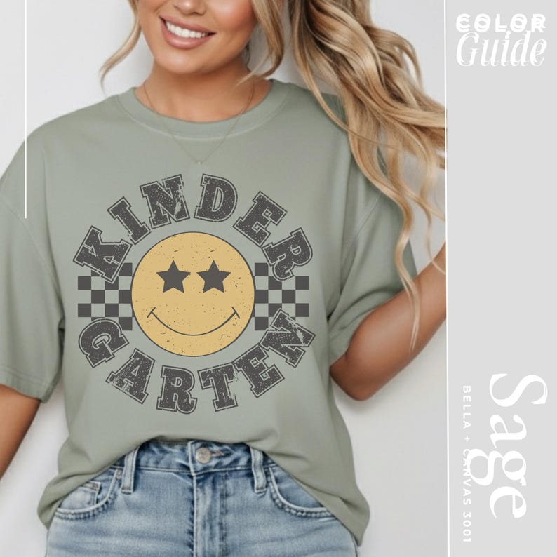 Retro Kindergarten Grade Teacher Shirt, Kinder Grade Tee, First Day of School Matching TShirt, New Teacher Gift, Teacher Squad, Vintag image 3