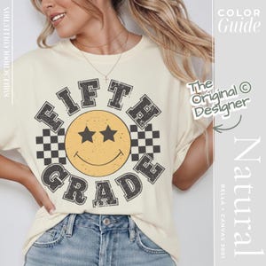 Retro Fifth Grade Teacher Shirt, 5th Grade Teacher Tee, First Day of School Matching TShirt, New Teacher Gift, Teacher Squad, Vintage image 5