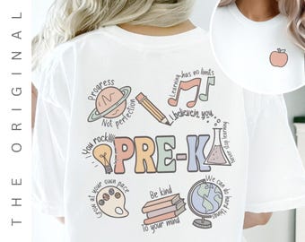 Camiseta personalizada para professora de pré-escola, camisetas personalizadas para professoras de pré-escola, camisetas para professoras do ensino fundamental, presentes para novas professoras e grupo de reconhecimento aos professores.