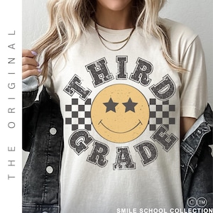 Retro Third Grade Teacher Shirt, 3rd Grade Teacher Tee, First Day of School Matching TShirt, New Teacher Gift, Teacher Squad, VIntage