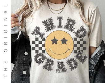 Retro Third Grade Teacher Shirt, 3rd Grade Teacher Tee, First Day of School Matching TShirt, New Teacher Gift, Teacher Squad, VIntage