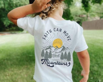 Christian Shirt for Kids, Faith Can Move Mountains Bible Verse