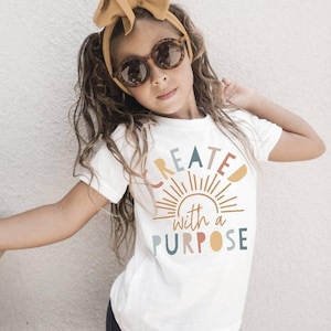 Created With a Purpose Shirt, Christian Shirts for Kids, Kids Christian Shirt, Religious Shirt, Sunday School Outfit, Cute Jesus Tee